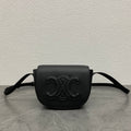 Celine Folco Cuir Triomphe 18 in Black Calfskin Bag