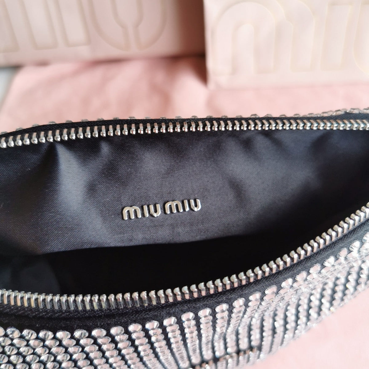 Handbag 19 in Black Calfskin with Crystal