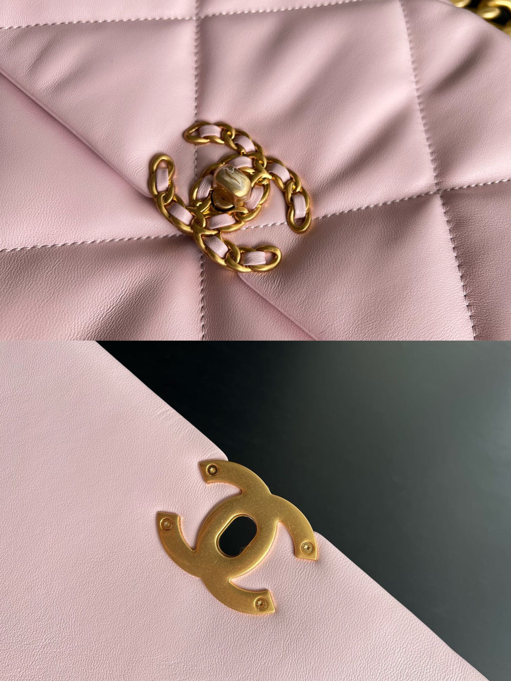 Chanel 19 Flap Bag 30 Pink Goatskin