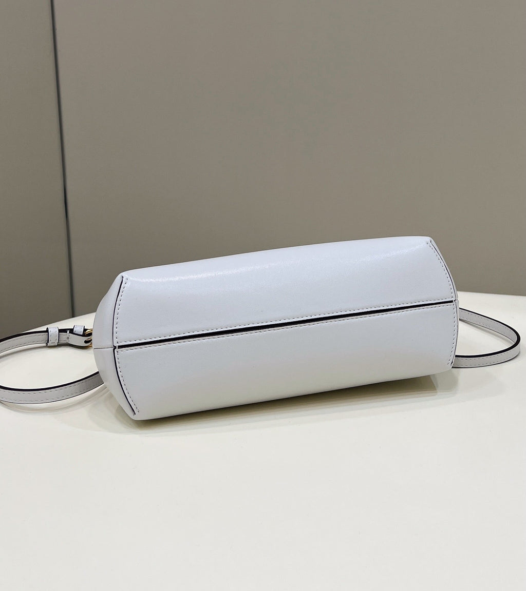 Fendi First Small 26 White Leather Bag with Exotic Details