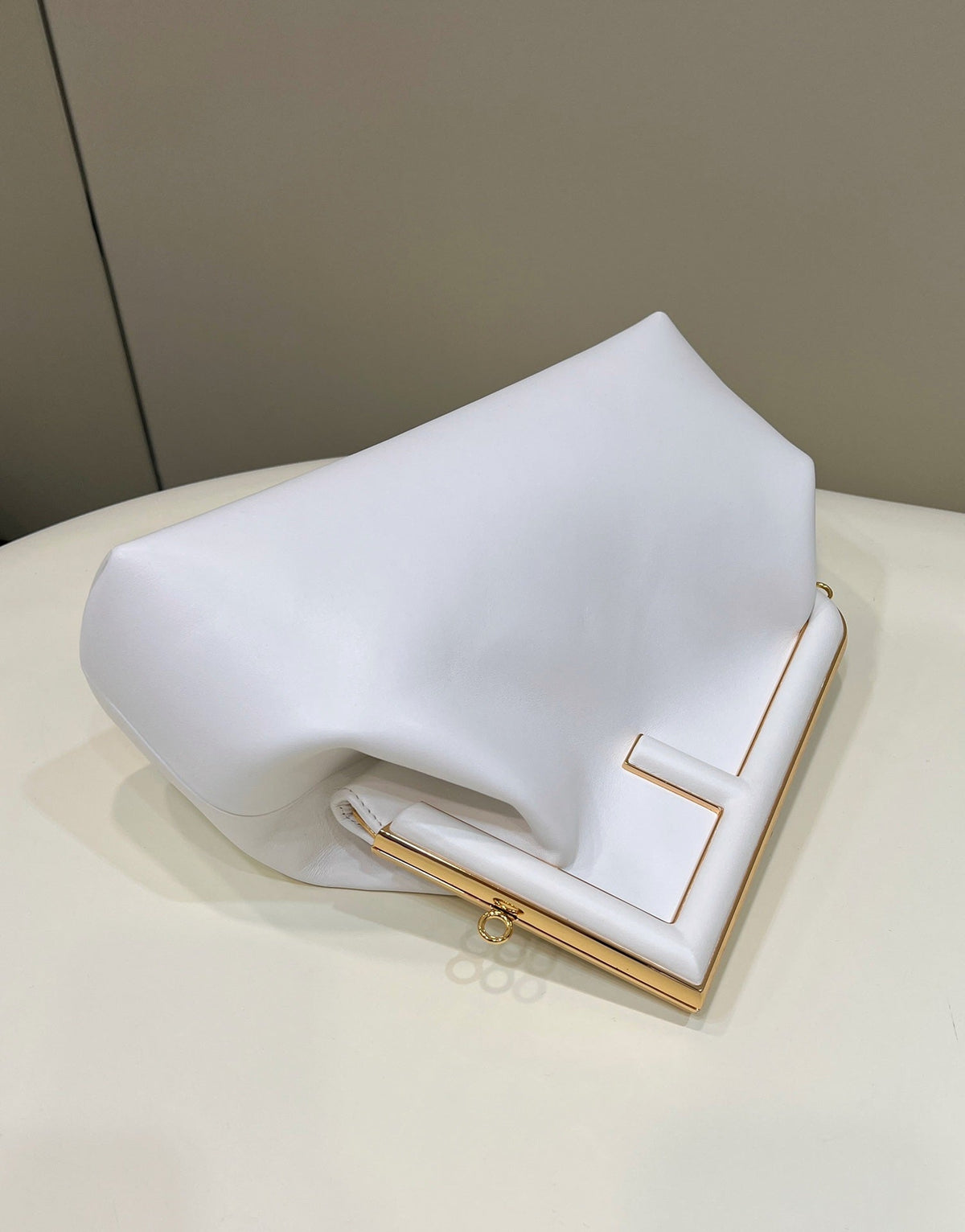 Fendi First Small 32 in White Nappa Leather Bag Gold Hardware