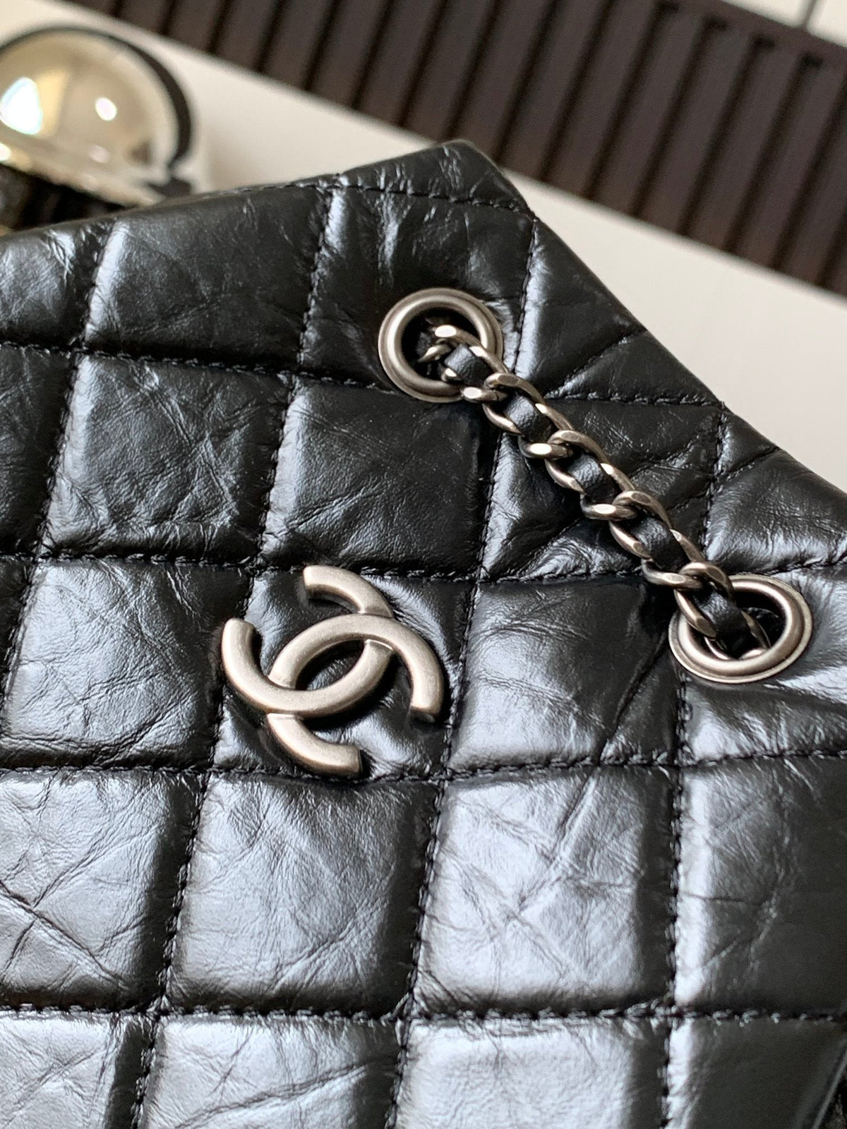 Chanel 25S Grabrielle Backpack 24 cm in Black Lambskin