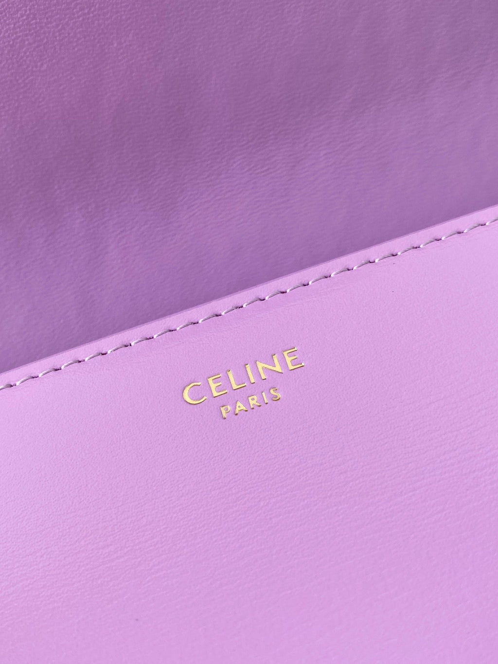 Celine 20 Chain Embossed Armpit Bag Purple Calfskin