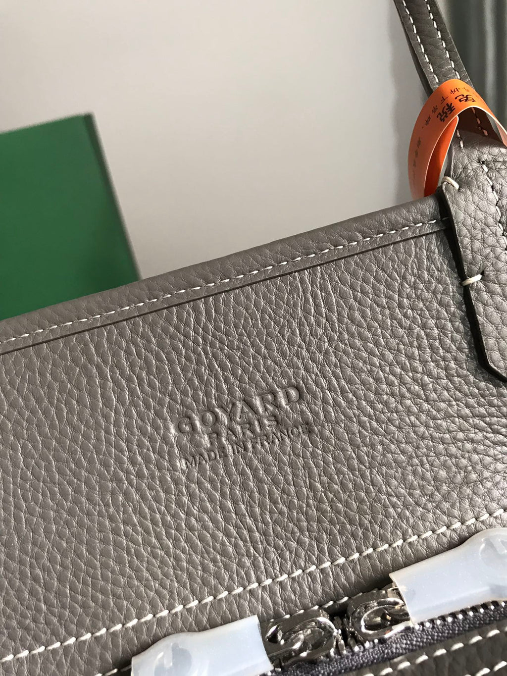 Goyard Hardy PM Bag 40 in Gray Goyardine Canvas and Taurillon Leather Trim