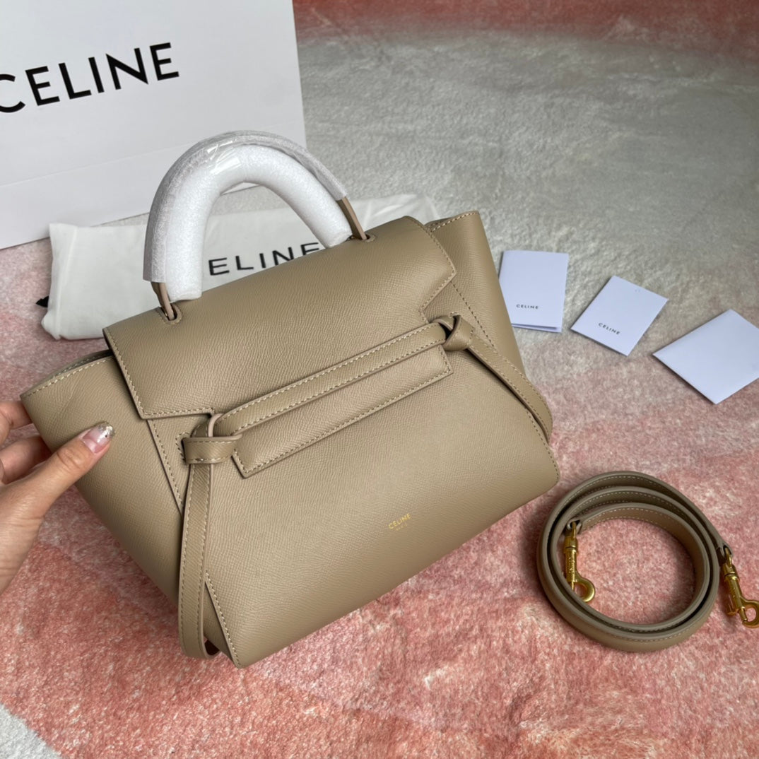 Celine Fish Bag 24 Beige Cream Leather