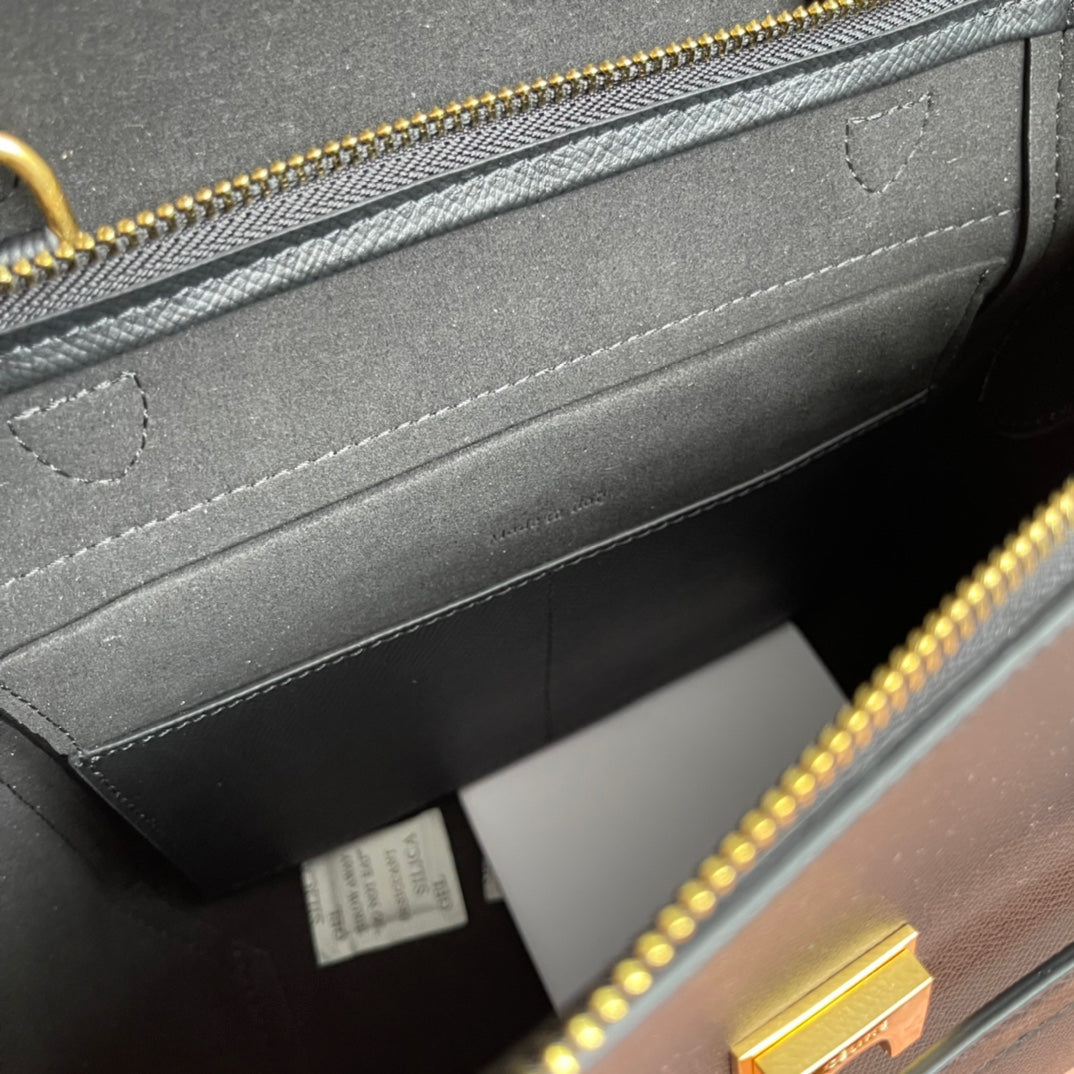 Celine Fish Bag 24 Black Cowhide Leather