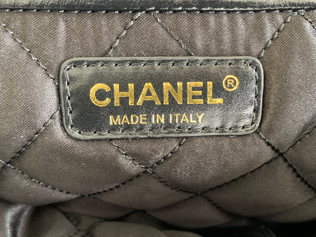 Chanel Large 42 Bag in Black Calfskin Gold Hardware
