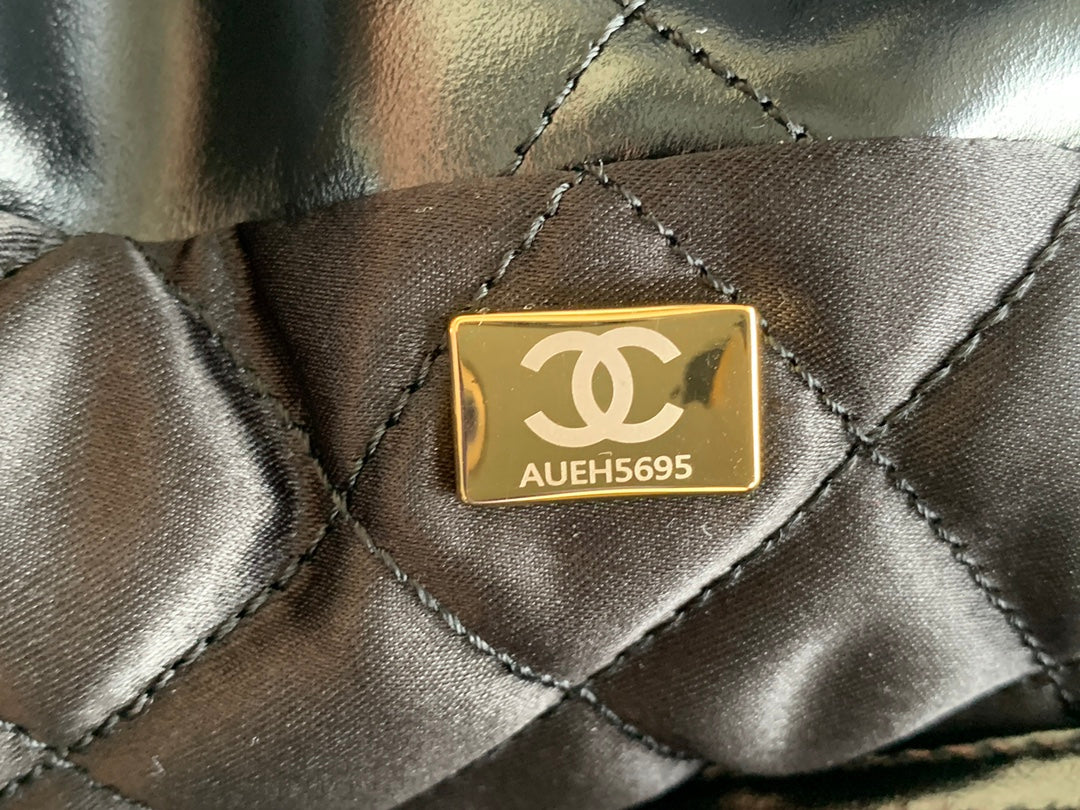 Chanel Large 42 Bag in Black Calfskin Gold Hardware
