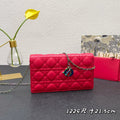 Dior Caro Slim Pouch 21 Bag in Cherry Red Calfskin