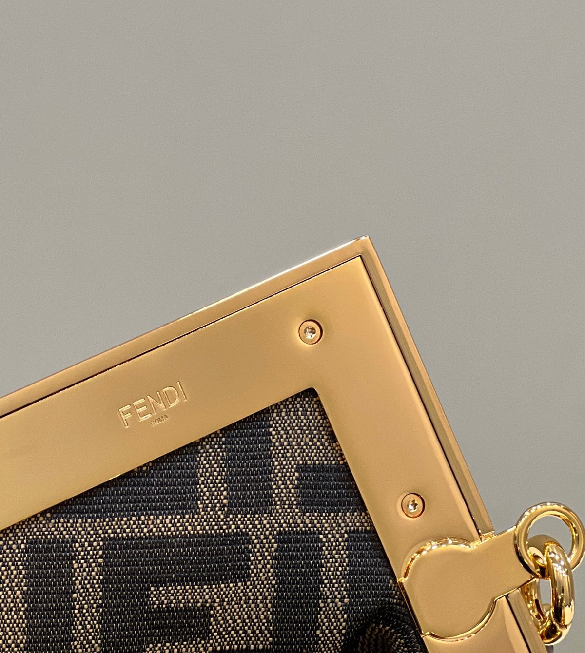 Fendi First Small 26 Coffee Brown Leather Bag with Exotic Details