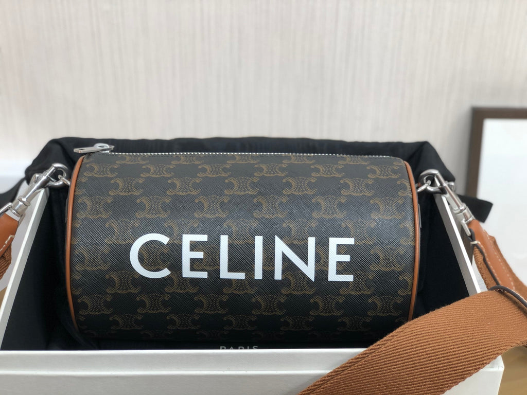 Celine Cylindrical 22 Bag Black Pattern Cowhide