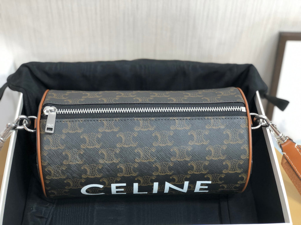 Celine Cylindrical 22 Bag Black Pattern Cowhide