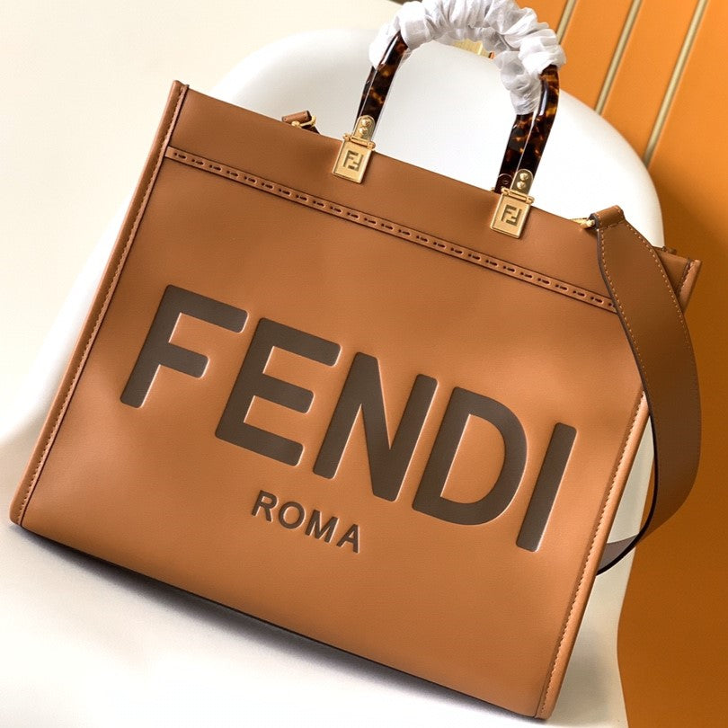 Fendi Fend Sunshine Medium Bag 35 Tan Leather