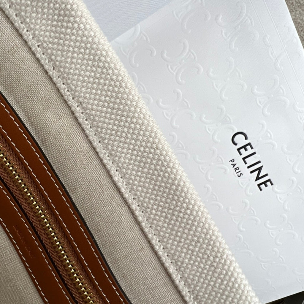 Celine Cabas 44 Printed Canvas White Tote