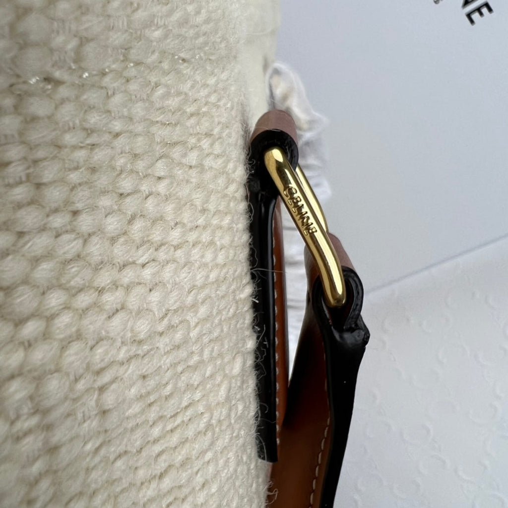 Celine Cabas 44 Printed Canvas White Yellow Tote