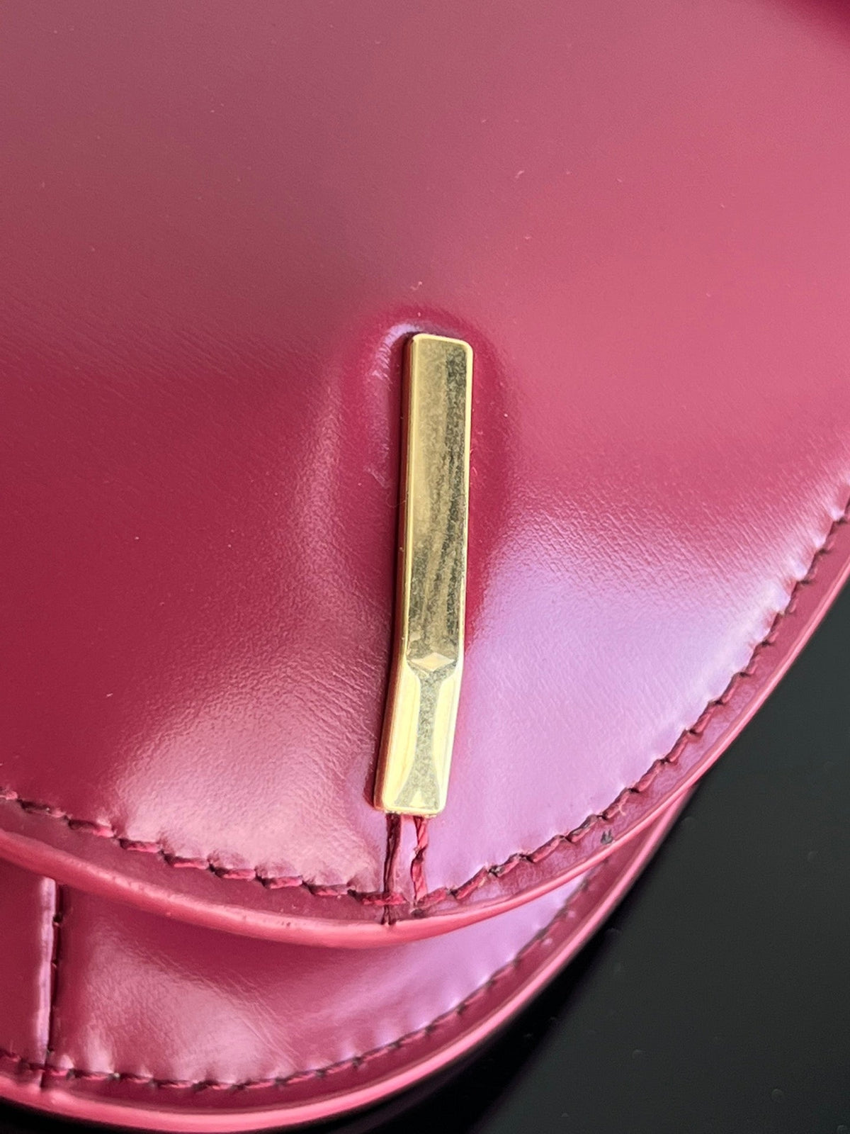 Celine Besace Triphome 24 Ruby Red Glossy Calfskin Bag
