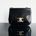 Celine Besace Triphome 24 Black Glossy Calfskin Bag