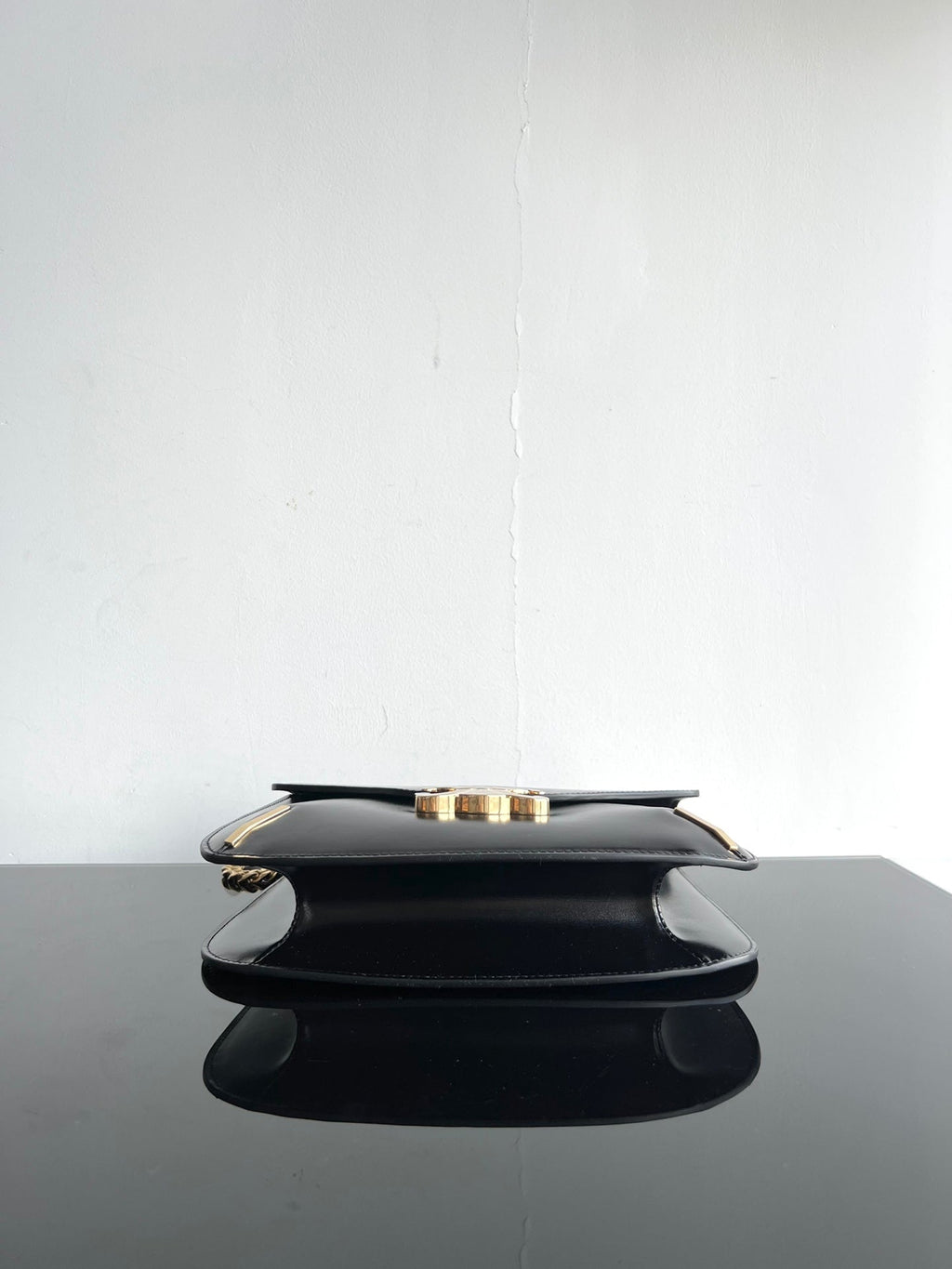 Celine Besace Triphome 24 Black Glossy Calfskin Bag