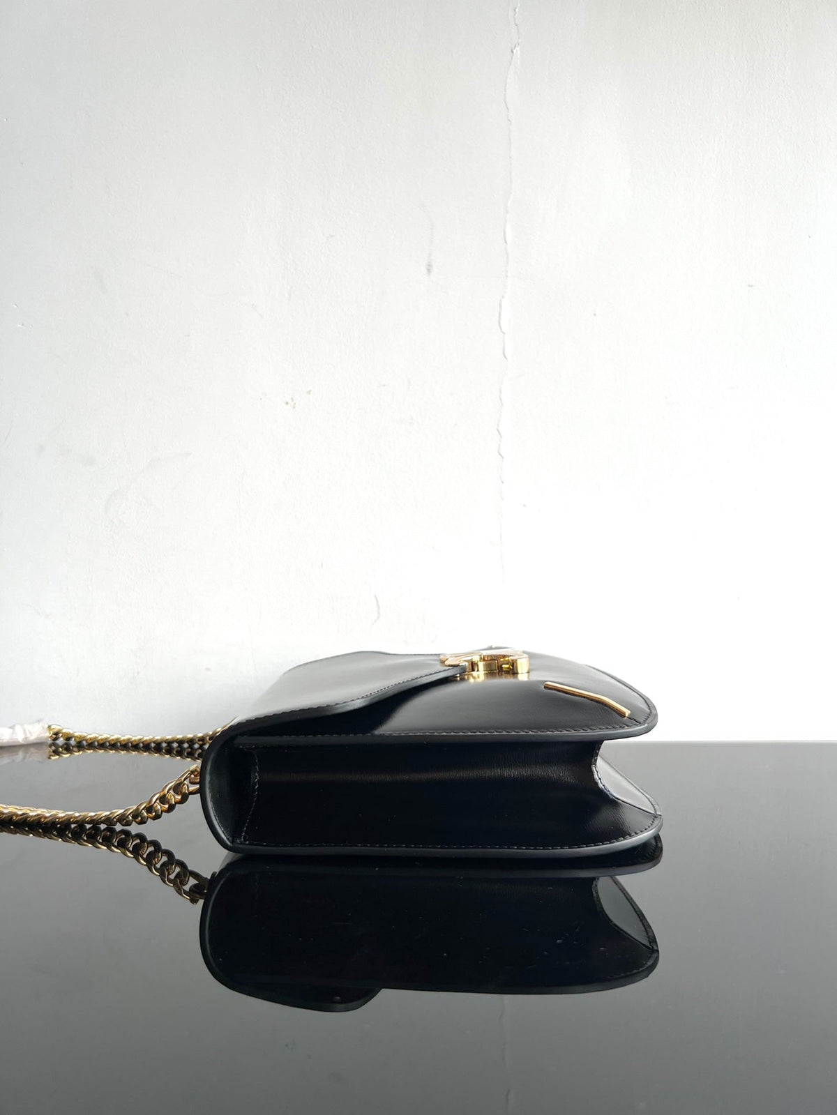 Celine Besace Triphome 24 Black Glossy Calfskin Bag