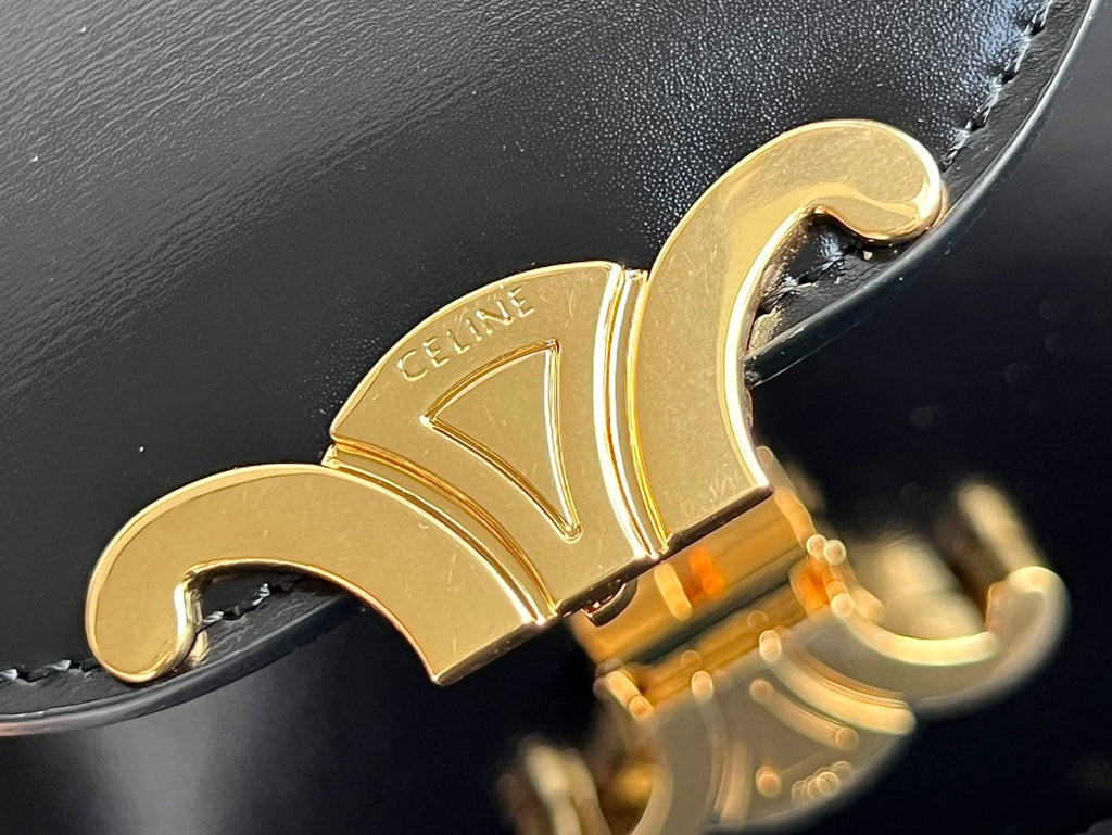 Celine Besace Triphome 24 Black Glossy Calfskin Bag