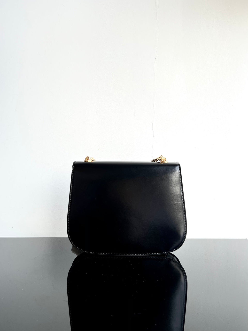Celine Besace Triphome 24 Black Glossy Calfskin Bag