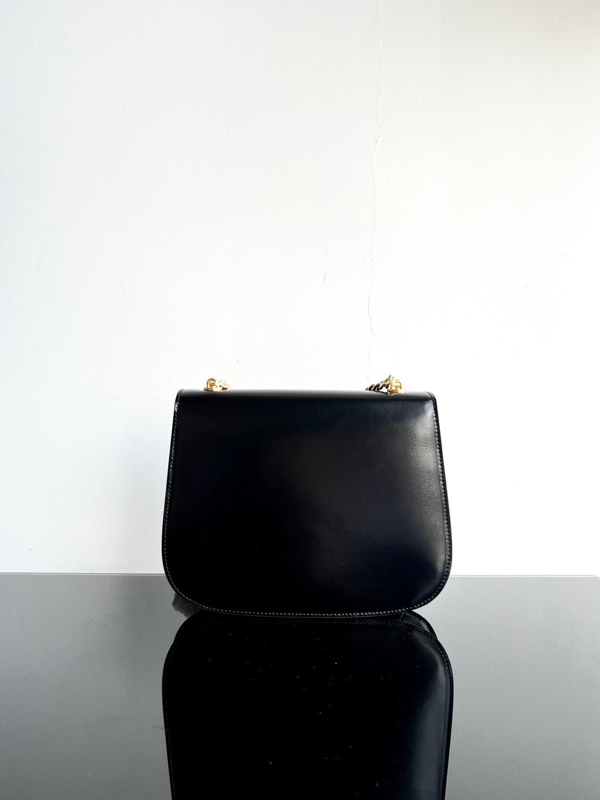 Celine Besace Triphome 24 Black Glossy Calfskin Bag