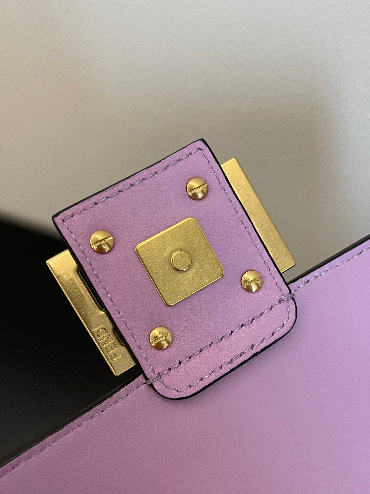 Fend Baguette 24 Bag with Ff Motif Lavender Leather Ghw
