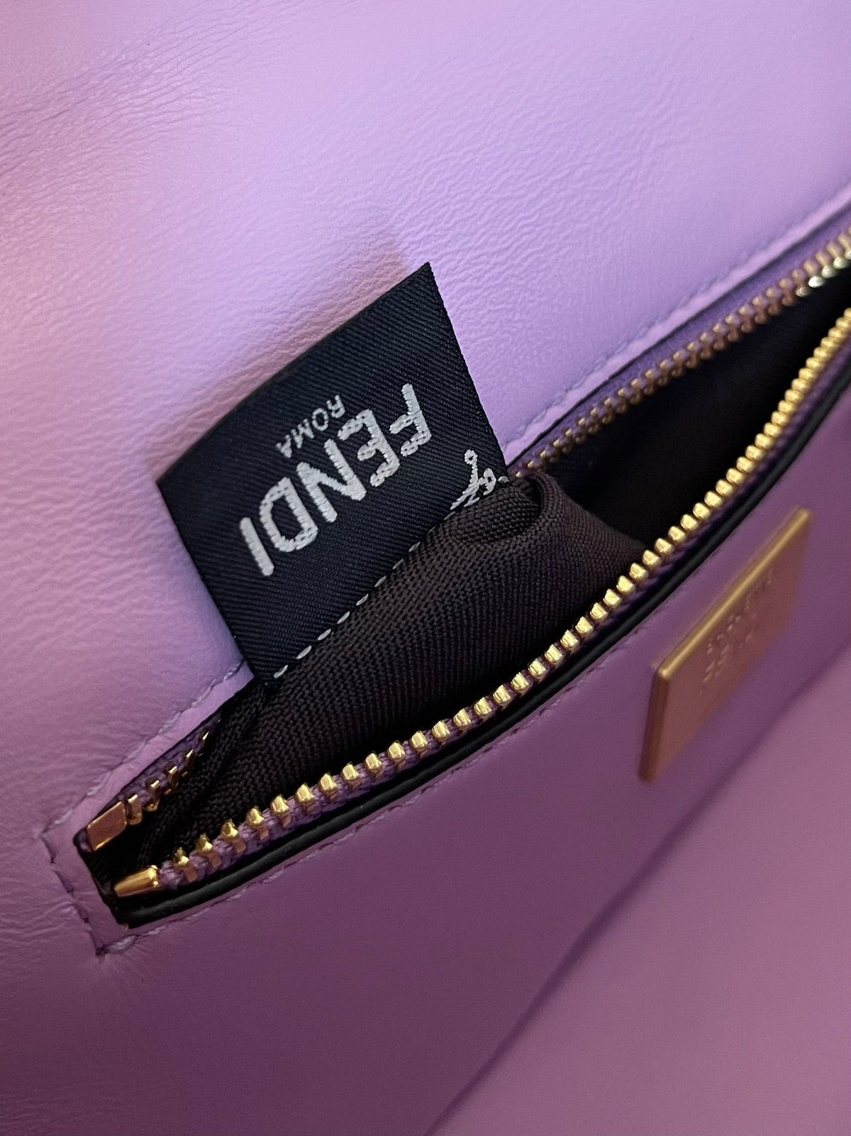Fend Baguette 24 Bag with Ff Motif Lavender Leather Ghw