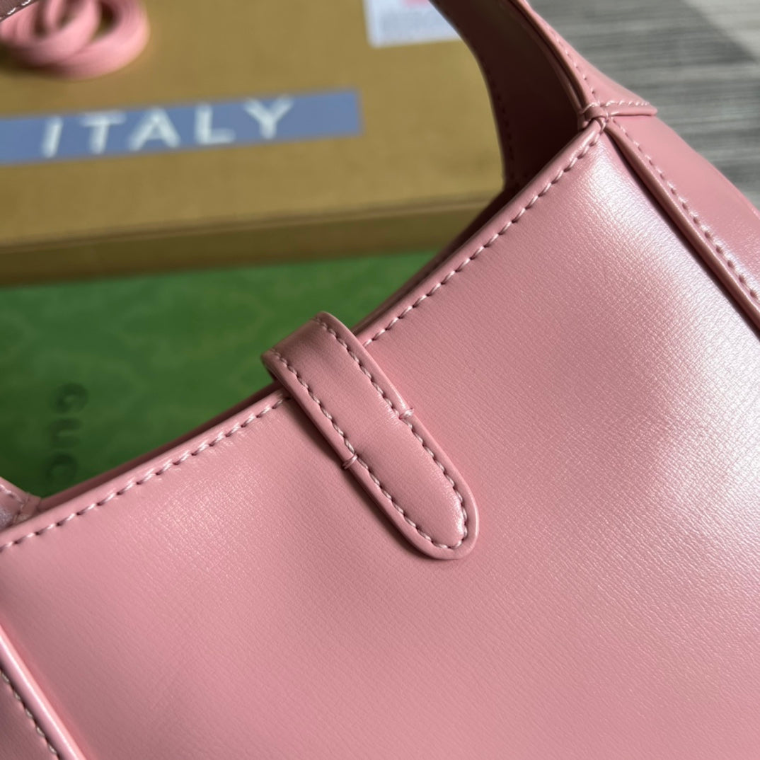 Gucci Jackie Mini 19 Shoulder Bag in Pink Patel Calfskin