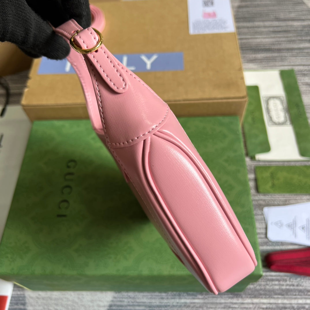 Gucci Jackie Mini 19 Shoulder Bag in Pink Patel Calfskin