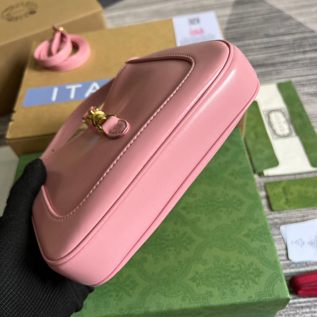 Gucci Jackie Mini 19 Shoulder Bag in Pink Patel Calfskin