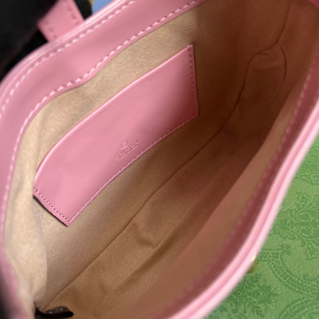 Gucci Jackie Mini 19 Shoulder Bag in Pink Patel Calfskin