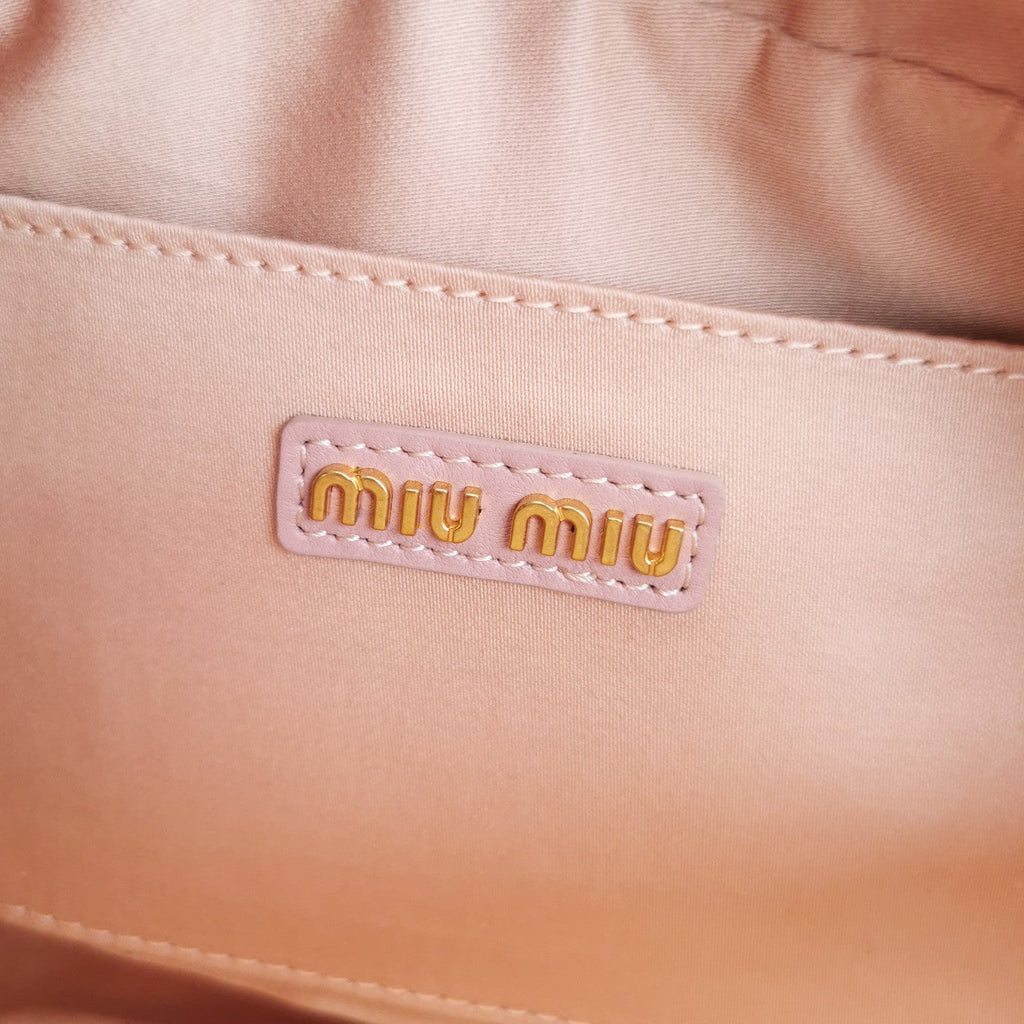 Arcadie Matelassé Nappa Small Bag 19 in Pastel Pink Lambskin Gold Hardware