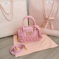 Arcadie Matelassé Nappa Small Bag 19 in Flamingo Pink Lambskin Gold Hardware