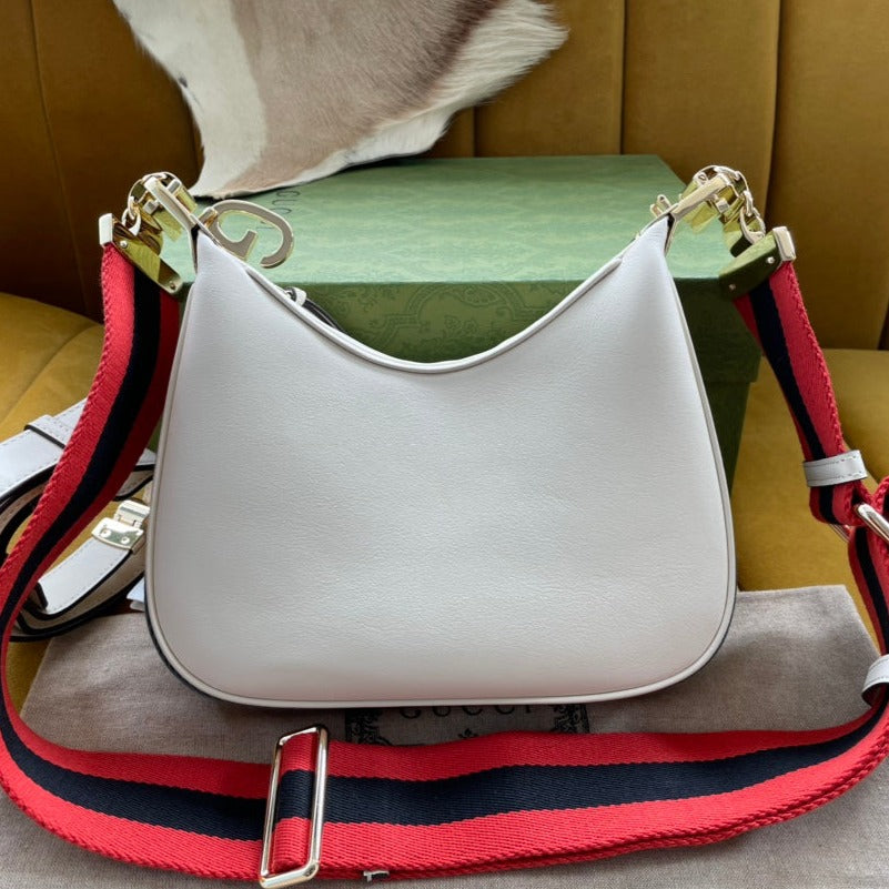 Gucci Attache 23 Small Shoulder Bag White Calfskin