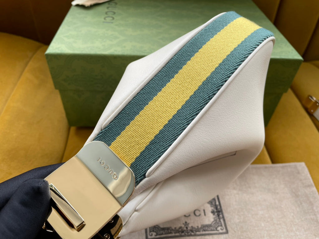 Gucci Attache 23 Small Shoulder Bag White Calfskin