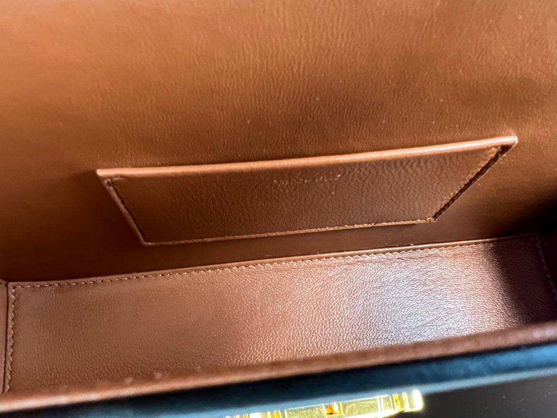 Celine Box Triphome 22 Cinnamon Brown Calfskin Bag