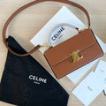 Celine Box Triphome 22 Cinnamon Brown Calfskin Bag