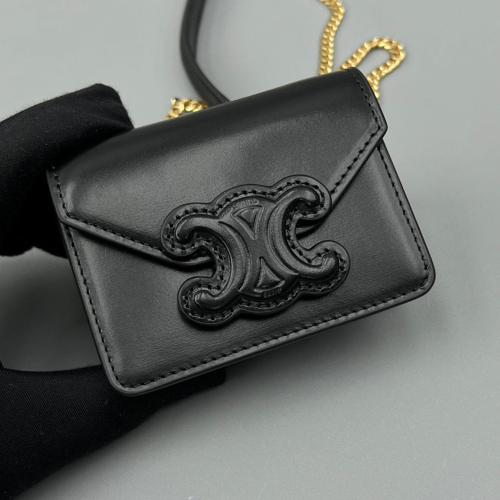 Celine Cuir Triphome 11 Black Calfskin Bag