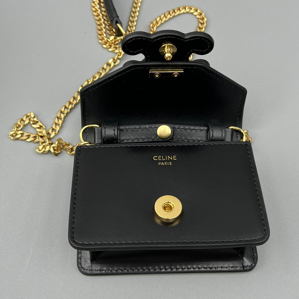 Celine Cuir Triphome 11 Black Calfskin Bag