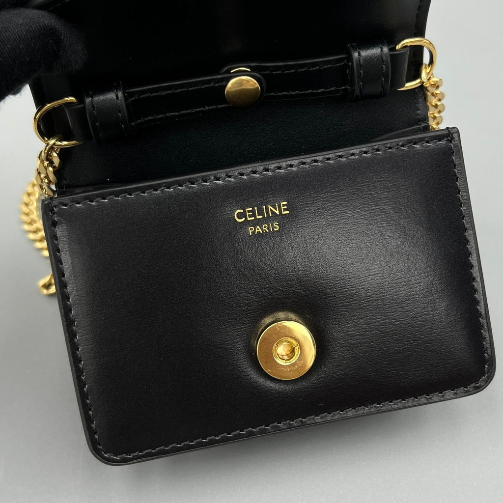 Celine Cuir Triphome 11 Black Calfskin Bag