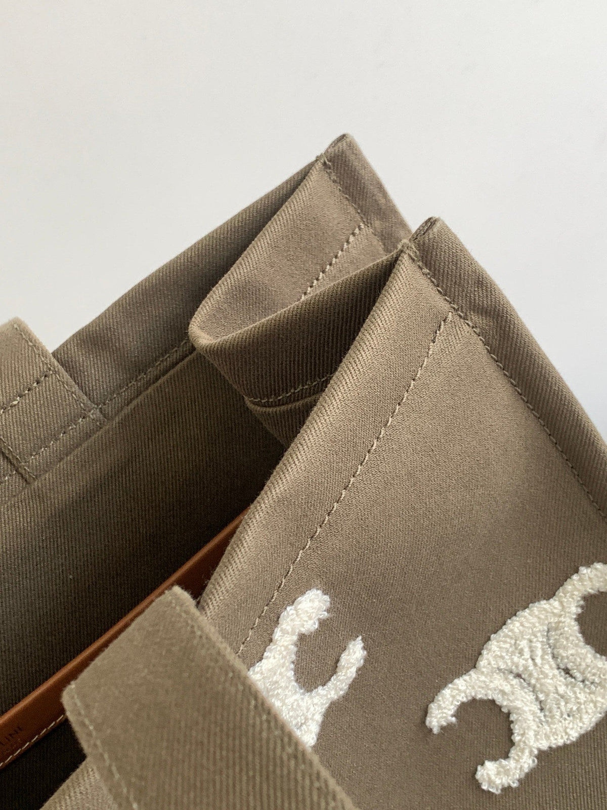 Celine Dark Brown 41 Canvas Tote Logo Letter