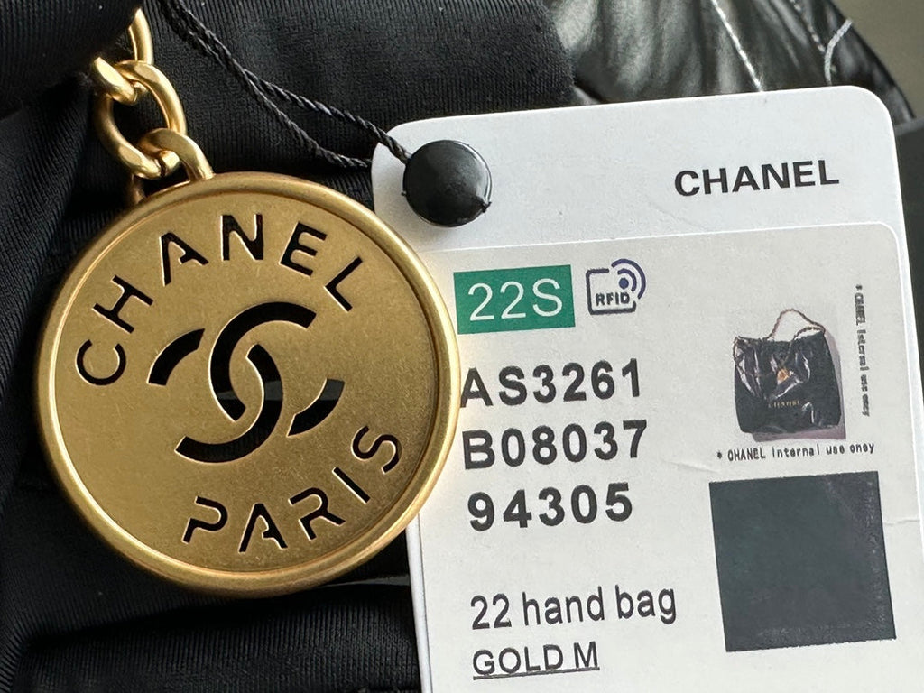 Chanel Large 42 Handbag in Black Shiny Calfskin Gold Hardware