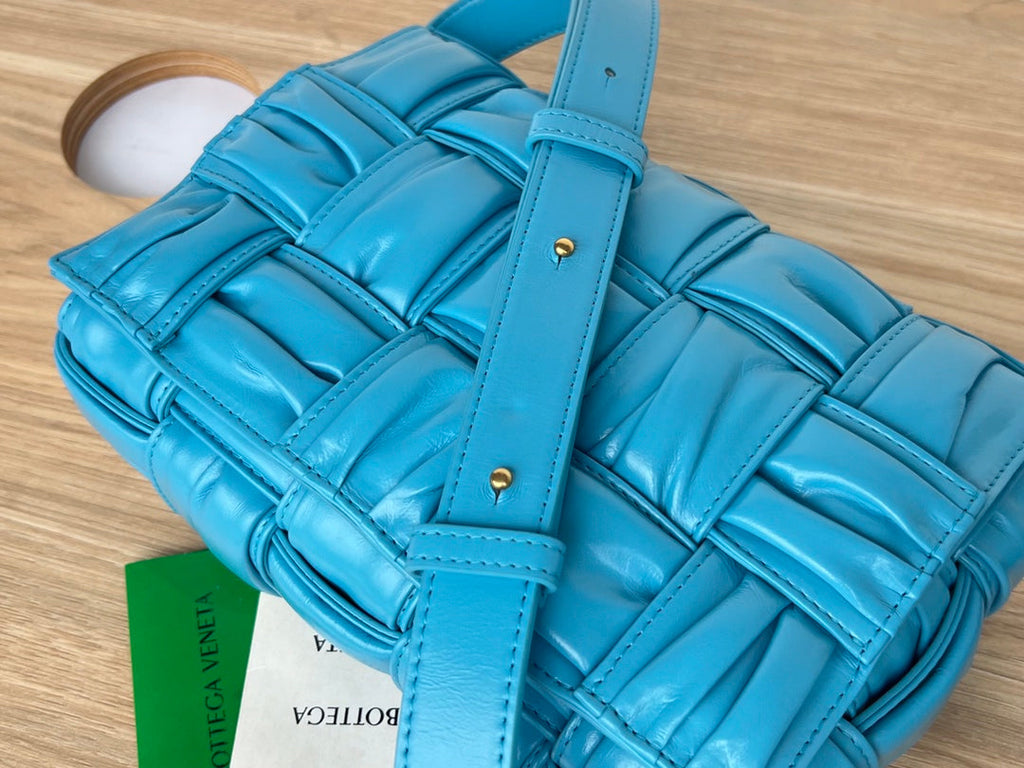 Bottega Veneta Cassette 28 in Sky Blue Soft Lambskin Bag