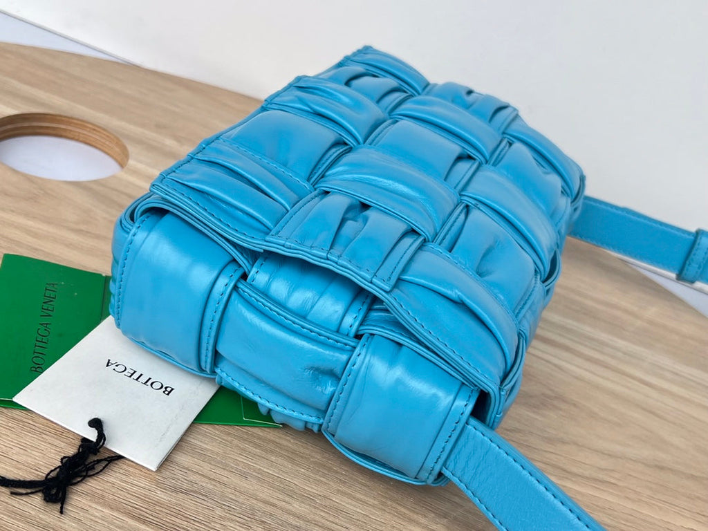Bottega Veneta Cassette 28 in Sky Blue Soft Lambskin Bag