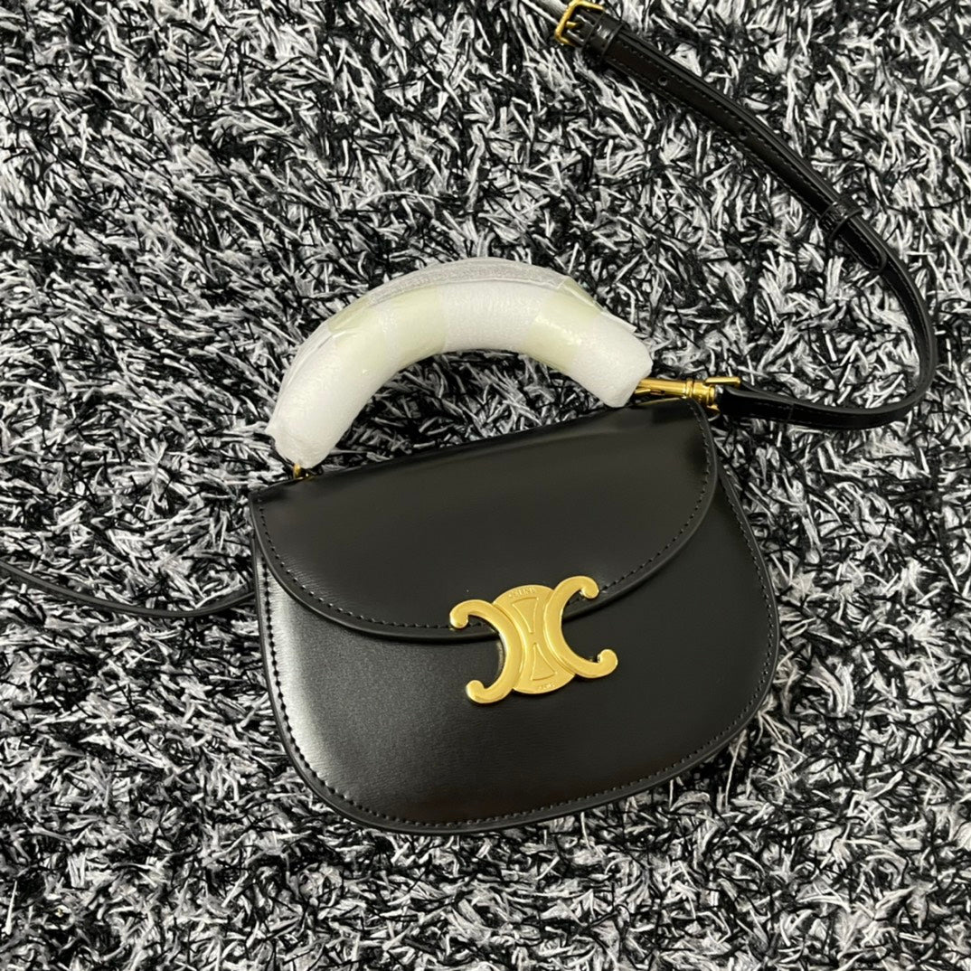Celine Besace Triphome 17 Calfskin Black Bag