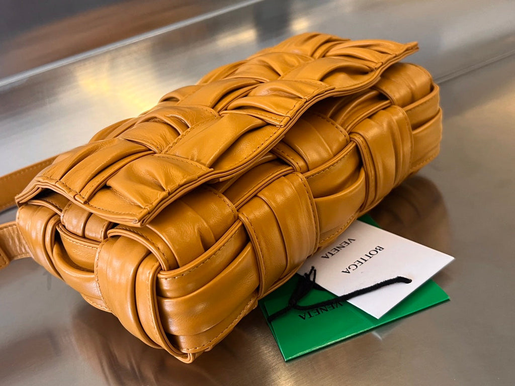 Bottega Veneta Cassette 28 in Sandstone Orange Soft Lambskin Bag