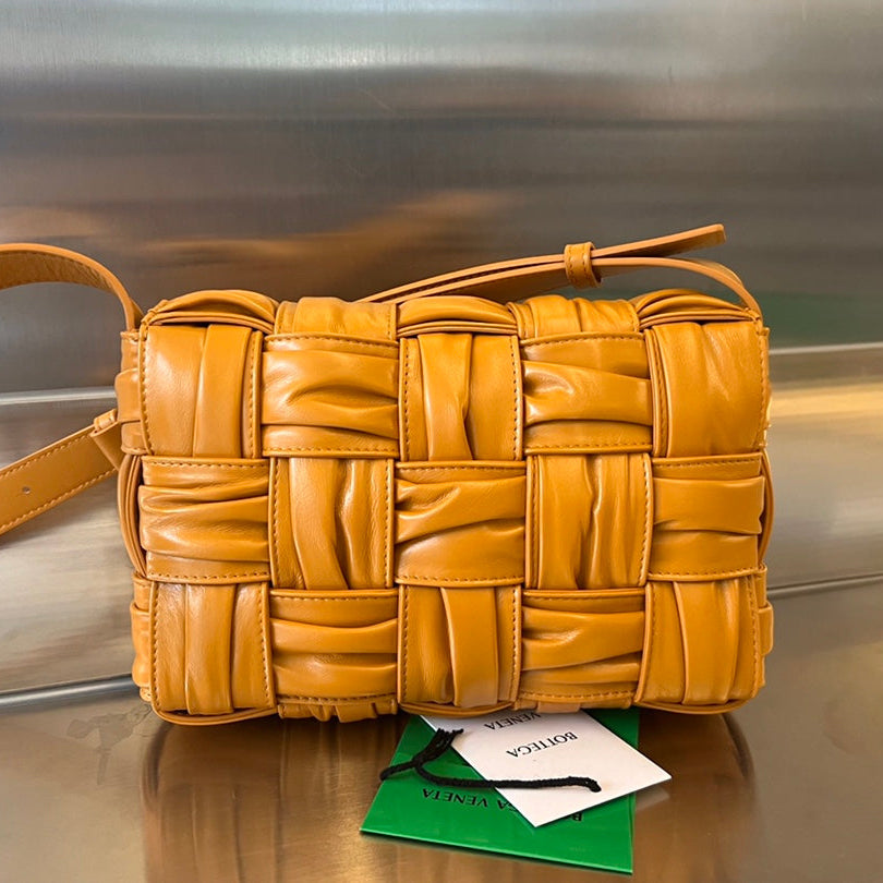 Bottega Veneta Cassette 28 in Sandstone Orange Soft Lambskin Bag