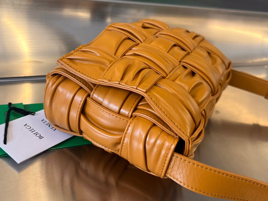 Bottega Veneta Cassette 28 in Sandstone Orange Soft Lambskin Bag
