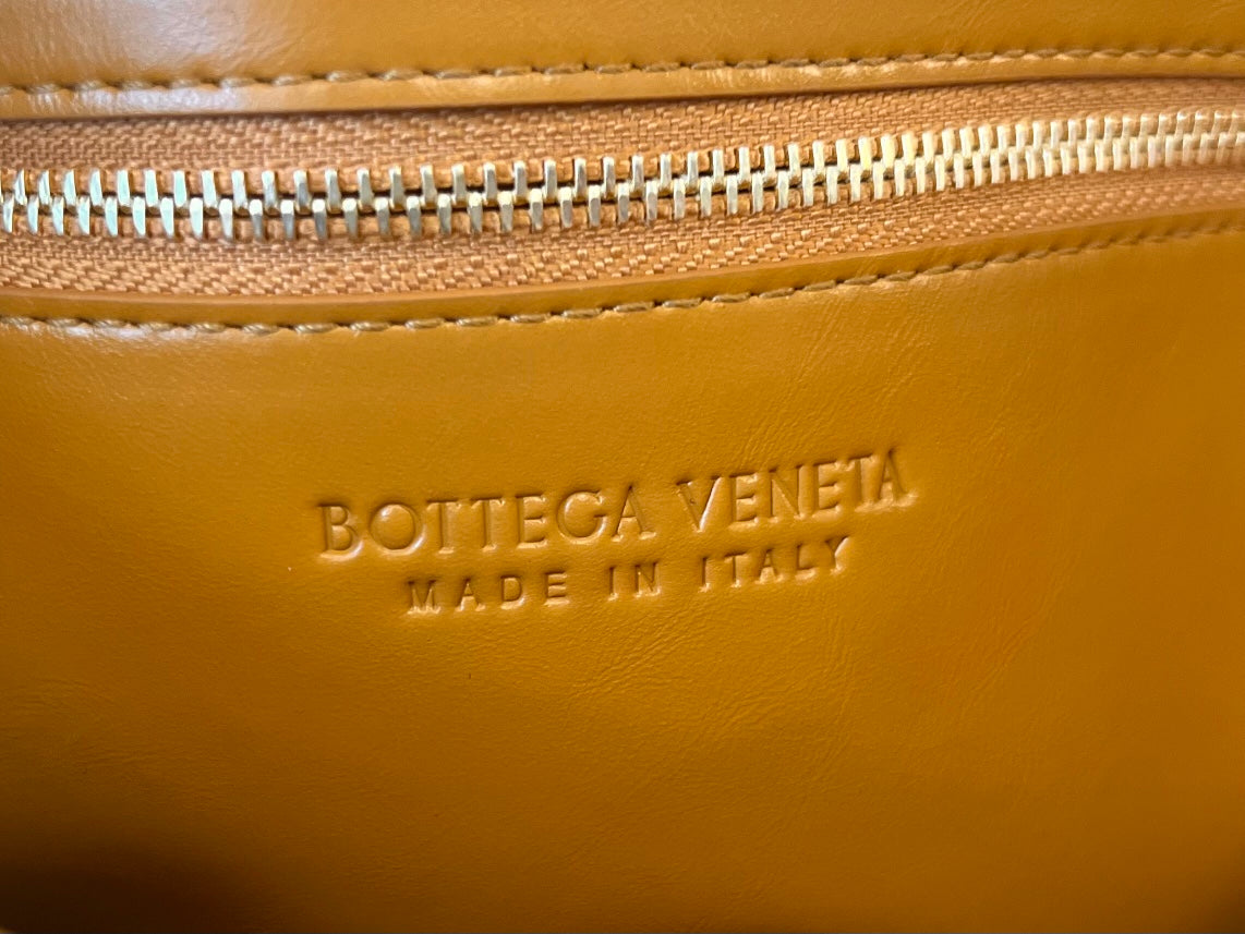 Bottega Veneta Cassette 28 in Sandstone Orange Soft Lambskin Bag